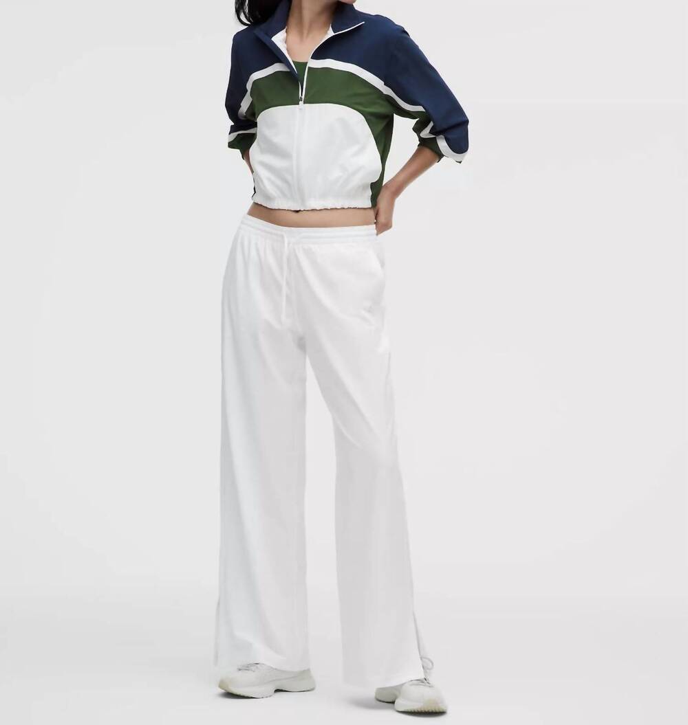 NEW LULULEMON court rival wide leg track pant in white